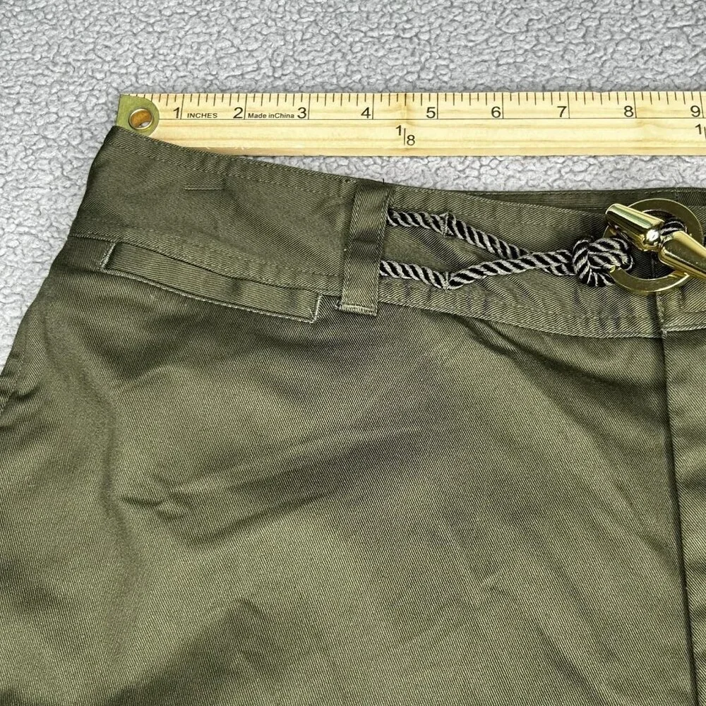 Lauren Ralph Lauren Shorts Womens 10 Olive Green Chino Nautical Rope Belt